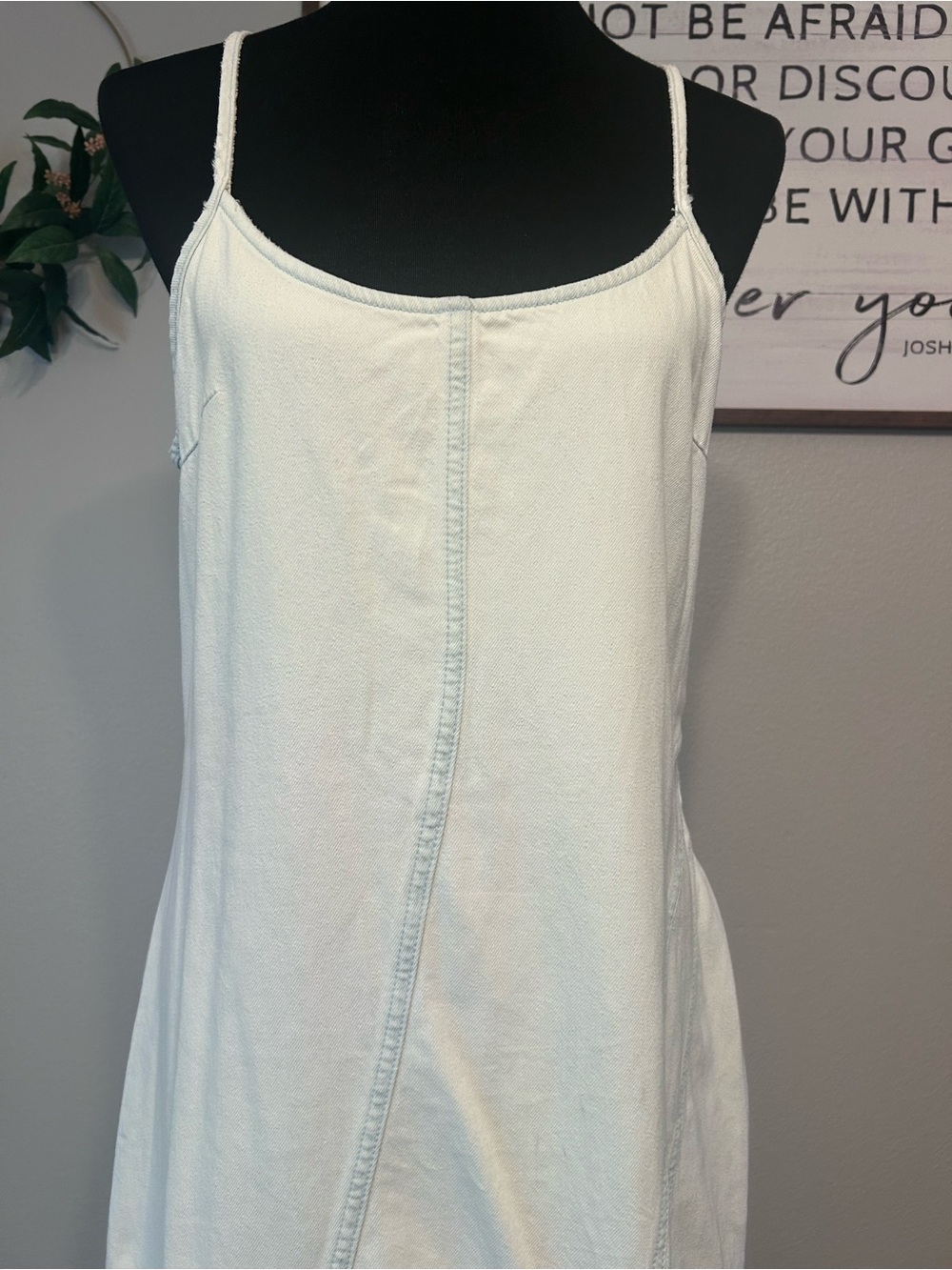 Zara Minimalist denim Slip Maxi Dress - Picture 6 of 9